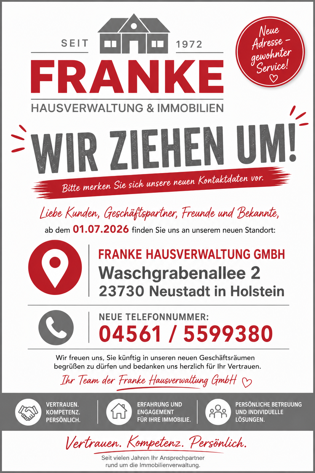 Umzug in die neuen Geschäftsräume